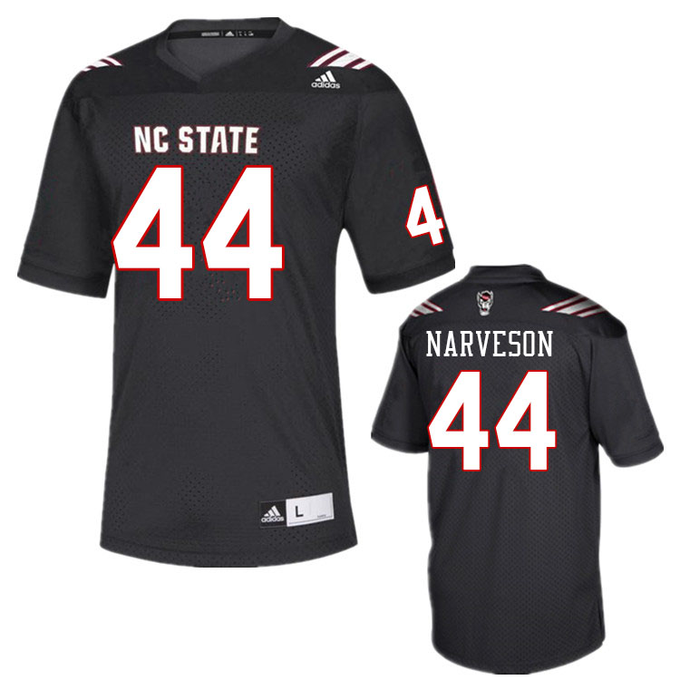 Men #44 Brayden Narveson North Carolina State Wolfpacks College Football Jerseys Stitched-Black - Click Image to Close